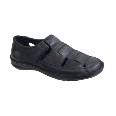 Sandale barbati casual din piele naturala - Model Negru SCV2N foto