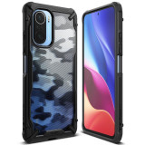 Husa Plastic - TPU Ringke Fusion X Design Camo pentru Xiaomi Redmi K40 / Xiaomi Redmi K40 Pro / Xiaomi Poco F3, Neagra XDXI0023