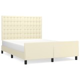 Cumpara ieftin Cadru de pat cu tablie, crem, 140x200 cm, piele ecologica