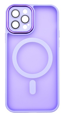 Husa tip MagSafe, Camera Protection Matte Silicon pentru iPhone 14, Mov Deschis foto