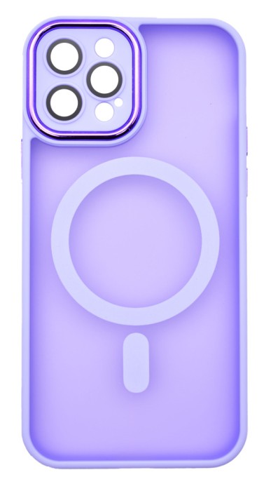 Husa tip MagSafe, Camera Protection Matte Silicon pentru iPhone 14 Plus Mov Deschis