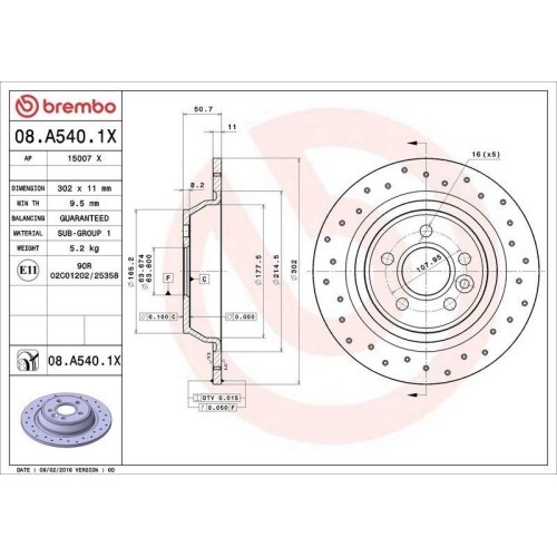 Set disc frana Ford Focus 2 (Da Hcp Dp) 07.04-09.13, Galaxy 2 (Wa6) 05.06-06.15, Galaxy Mk 2 Van (Wa6) 05.06-06.15, Kuga I 02.08-11.12, Mondeo 4 (Ba7