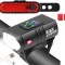 Set far si stop pentru bicicleta ,model Bike Light, autonomie 4 ore,alimentare USB, rezistenta la apa + set 2 capace valva, rosu