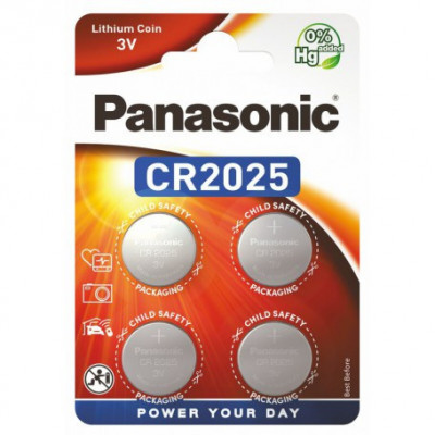 4-Pack Panasonic CR2025 3V 165mAh Lithium baterie plata foto