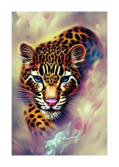 Sticker decorativ, Jaguar, Portocaliu, 85 cm, 6390ST foto