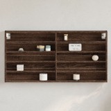 Gossi dulap cu vitrina, stejar maro, 100x8,5x50 cm, lemn prelucrat