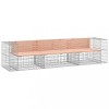 Banca de gradina tip gabion 287x71x65,5 cm, lemn masiv Douglas