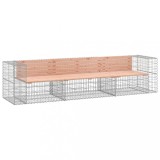 Cumpara ieftin Banca de gradina tip gabion 287x71x65,5 cm, lemn masiv Douglas
