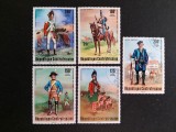 Serie filatelică Uniforme Militare &amp; Bicentenar SUA (1776&ndash;1976) / Republica Centrafricană - A583