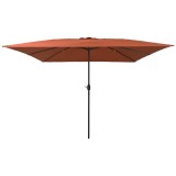 VidaXL Parasol de Grădină Roșu, Negru 295 x 295 x 245 cm
