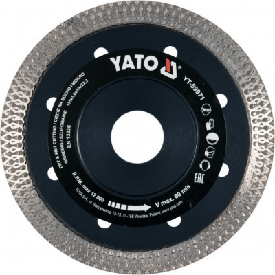 Yato Disc diamantat gresie,faianta dimensiuni 115 x 22.2 x 1.6 mm foto