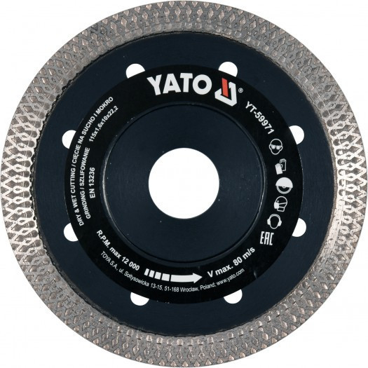 Yato Disc diamantat gresie,faianta dimensiuni 115 x 22.2 x 1.6 mm