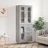 VidaXL Dulap &icirc;nalt, gri sonoma, 69,5x34x180 cm, lemn compozit