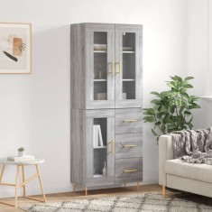 vidaXL Dulap &icirc;nalt, gri sonoma, 69,5x34x180 cm, lemn compozit 3198591