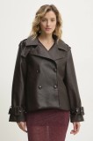 Answear Lab geaca culoarea maro, de tranzitie