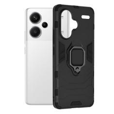 Husa ring defender compatibila xiaomi redmi note 13 pro plus, antishock armor, inel rotativ 360 grade, magnet suport auto incorporat, tpu si pc, negru foto