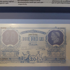 Bancnota de 20 de lei 1881, reproducere polymer 140 de ani de la prima bancnota
