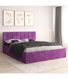 Pat Tapitat Sorin Mov + Saltea Lux Ortopedica 140x200cm