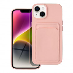 Husa Silicon Compatibila cu Apple iPhone 14 Plus Forcell Card Case Roz