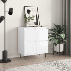 vidaXL Servantă, alb extralucios, 60x35x70 cm, lemn prelucrat