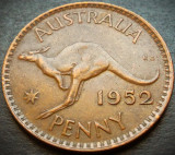 Moneda istorica PENNY - AUSTRALIA, anul 1952 * cod 4306 = GEORGE VI / excelenta
