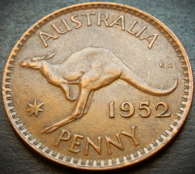 Moneda istorica PENNY - AUSTRALIA, anul 1952 * cod 4306 = GEORGE VI / excelenta foto