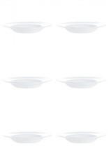 Set Farfurii 6 piese, Farfurii Adanci pentru Paste, Albe, Opal, diametru 28.5 cm