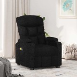 vidaXL Fotoliu de masaj cu ridicare, negru, material textil