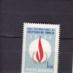ROMANIA 1968 LP 671 ANUL INTERNATIONAL AL DREPTURILOR OMULUI MNH