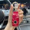 Husa de protectie premium pentru cheie auto, Elegance Luxury Cover Key, Rosie, compatibila cu Mercedes Benz A