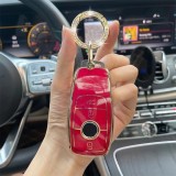 Husa de protectie premium pentru cheie auto, Elegance Luxury Cover Key, Rosie, compatibila cu Mercedes Benz A