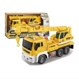 Camion cu macara, sunete, lumini, scara 1:16, galben