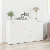 Bufet Alb Lemn 120x36x69 cm, Depozitare Sufragerie, 3 Sertare, 2 Usi, Modern, Vidaxl