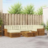 vidaXL Set de canapele de exterior cu pernă 7 pcs Natural și Crem 3373775