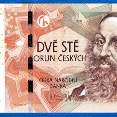 (2) BANCNOTA CEHIA - 200 KORUN 2018, PORTRET JAN AMOS KOMENSKY, STARE AUNC/UNC