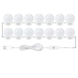 Kit 14 Becuri LED OnXsmart&reg; pentru Oglinda Make-Up, Stil Hollywood, 3 Moduri