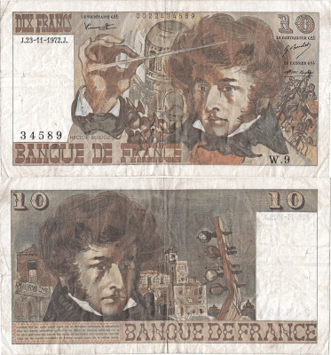 1972 (23 XI), 10 francs (P-150a.1) - Franța foto