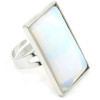 Inel Opal, piatra stabilității translucidă dreptunghi 3 cm, reglabil