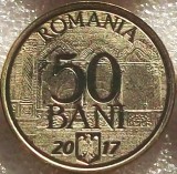 ROMANIA 50 BANI 2017 UNC necirculata - 10 ANI DE LA ADERAREA LA UE - LUCIU DE MONETARIE - DIN FISIC DE BANCA **