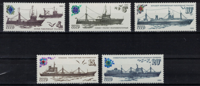 RUSIA 1983 - Nave de pescuit / serie completa MNH