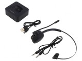 Căști fără fir cu microfon neagră USB C - Wireless Headset Black