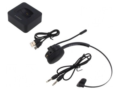 Căști fără fir cu microfon neagră USB C - Wireless Headset Black foto