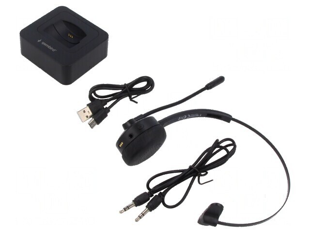 Căști fără fir cu microfon neagră USB C - Wireless Headset Black