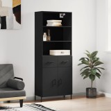 Cumpara ieftin Dulap &icirc;nalt, negru, 69,5x34x180 cm, lemn compozit