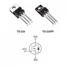 Tranz. mosfet canal n, 800v, 1.5ohm, 5.2a