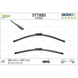 Set lamele stergator 2x680mm/2x27in Ford Mondeo 10.2014-03.2022; fata, stanga + dreapta, adaptor OE Valeo, 2120703, 5318073, 5318074, Valeo Silencio