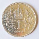 AUSTRIA 1 COROANA 1913 KRONE KORONA ARGINT XF ( VA ROG CITITI ENUNTUL DESCRIEREA )