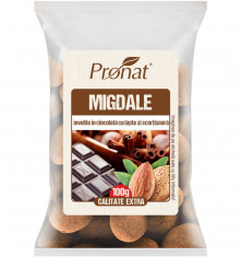 Migdale invelite in ciocolata cu lapte si scortisoara, 100g Pronat foto