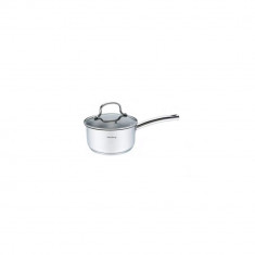 Cratita din inox cu capac sticla, compatibila cu toate tipurile de aragaz, 16cm, 1.8litri, Klausberg