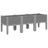 Cumpara ieftin Jardiniera de gradina cu picioare, gri deschis, 120x40x42cm, PP